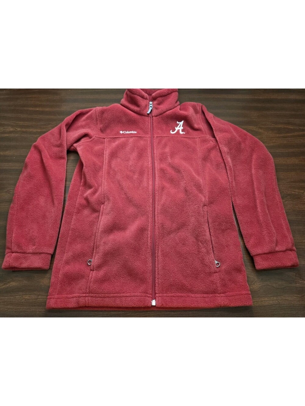 Columbia Alabama Crimson Tide Womens Crimson Full Zip Fleece Large Jacket Logo